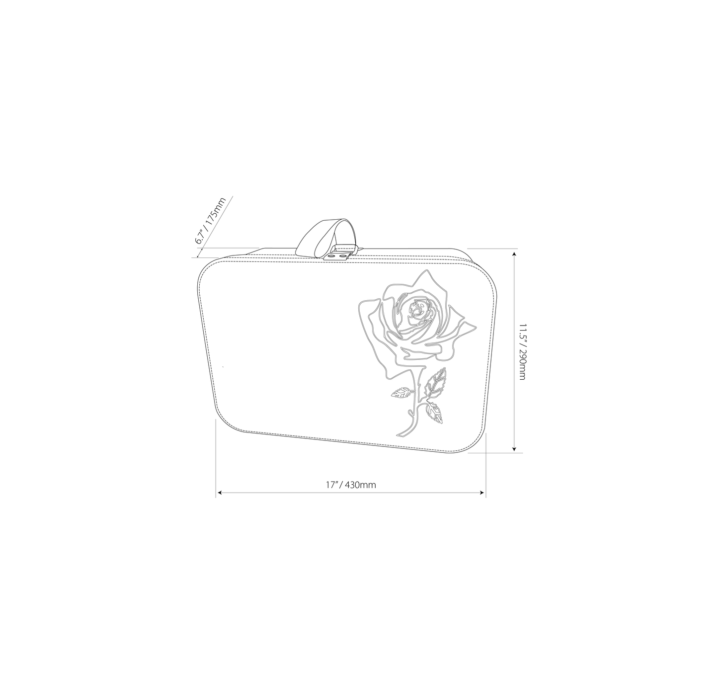 Rose Train Case for Storage or Carry-on Travel